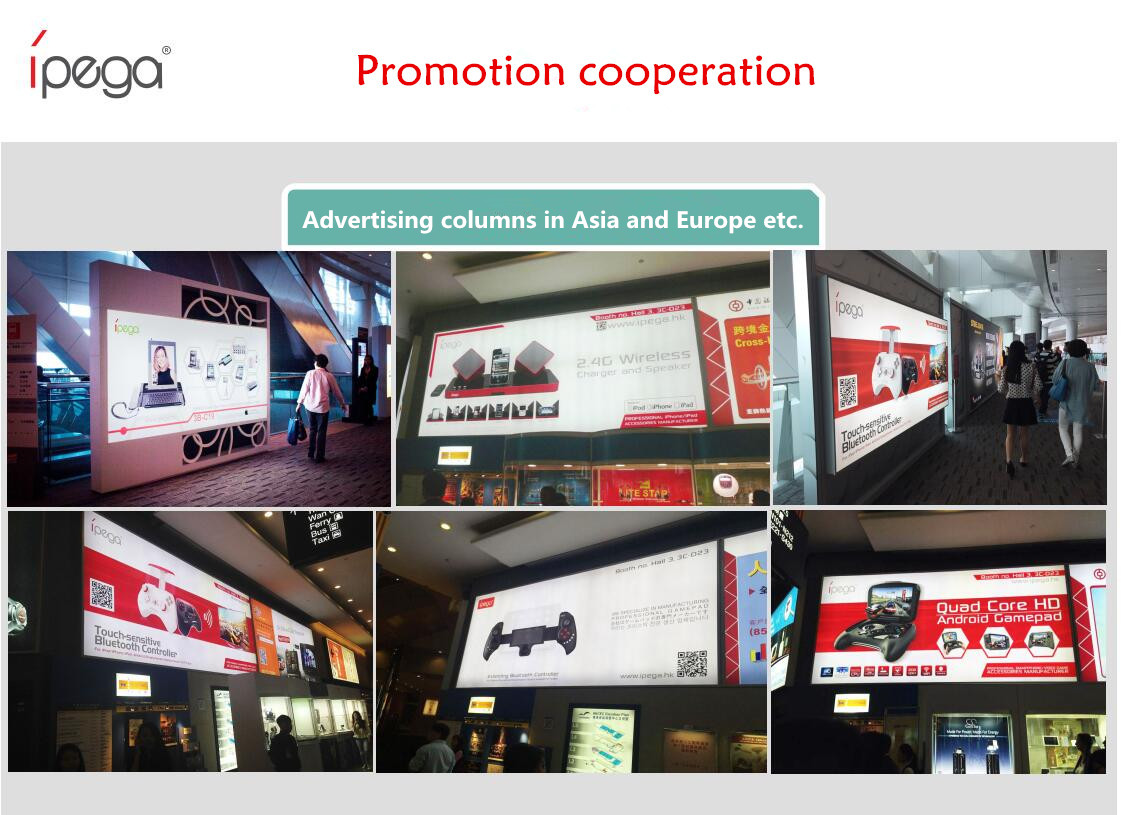 ipega gamepad Promotion cooperation in the world